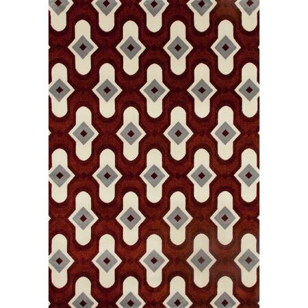 ART CARPET 4 X 6 Ft. Troy Collection Protector Woven Area Rug, Red 25139